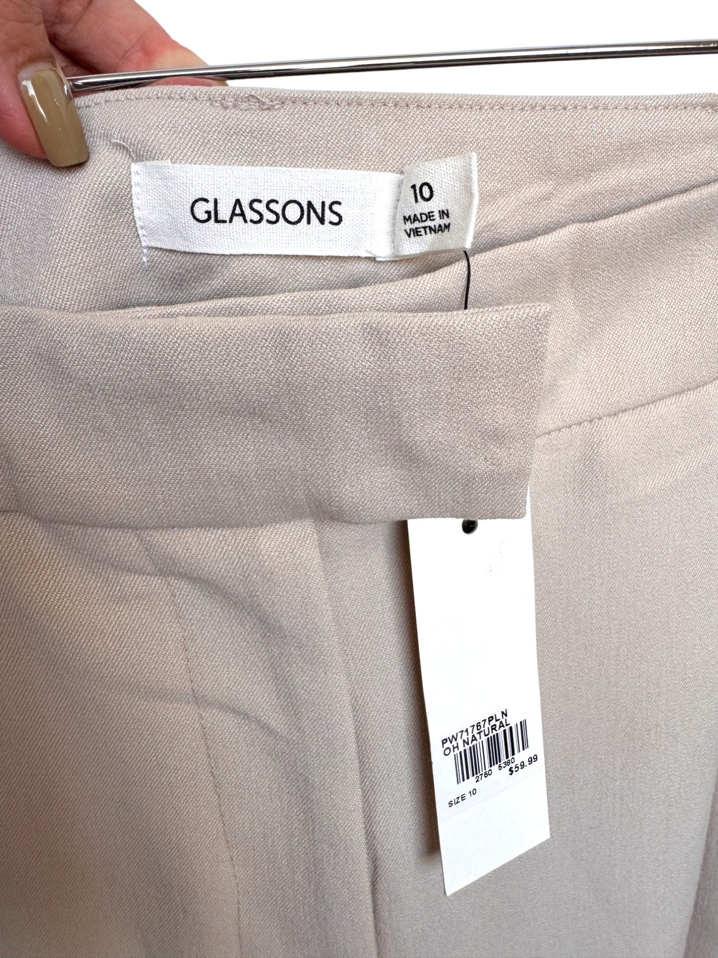 Glassons Wide Leg Trousers in Natural Beige – New with Tags