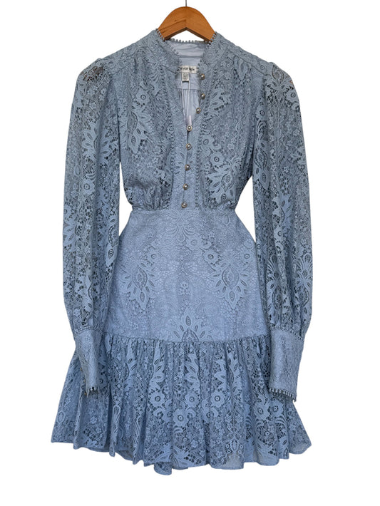 Eden Lace Mini Dress – Dusty Blue | Forever New