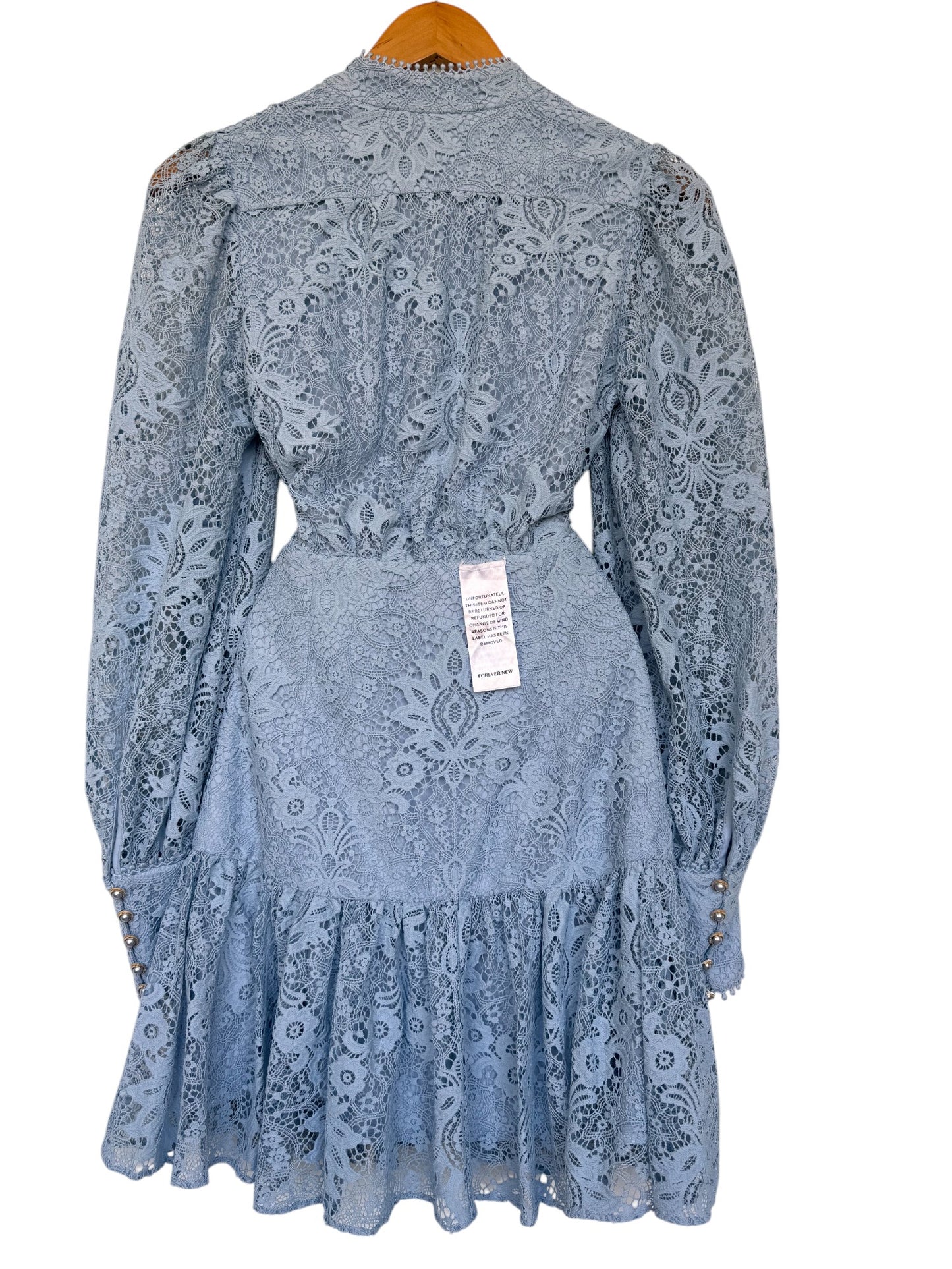 Eden Lace Mini Dress – Dusty Blue | Forever New