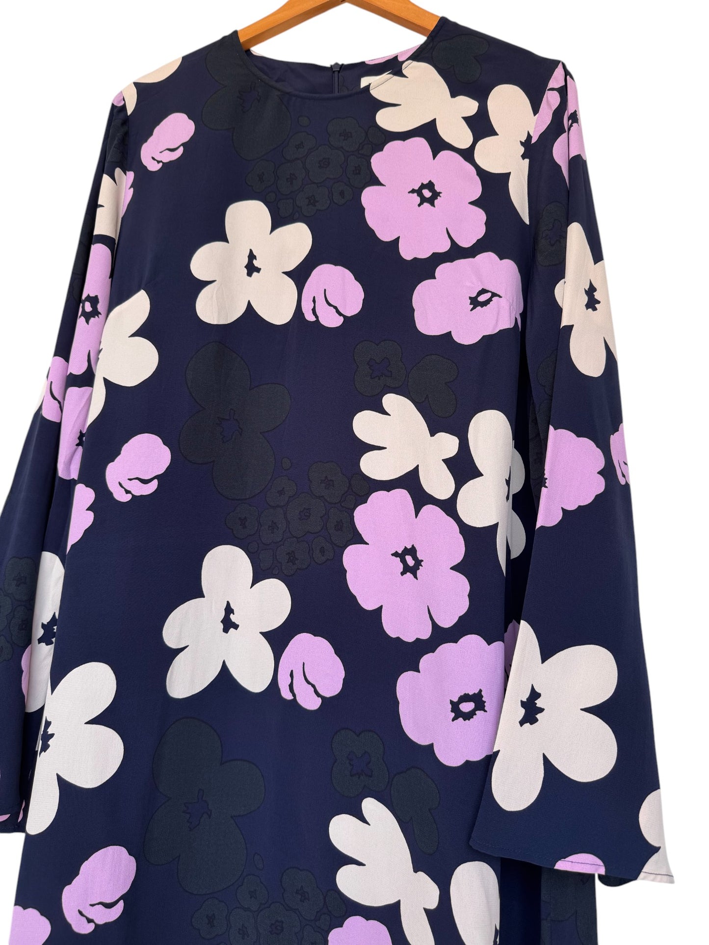 Marimekko Pilke Kevätalkoot Dress – Dark Navy Blue Floral