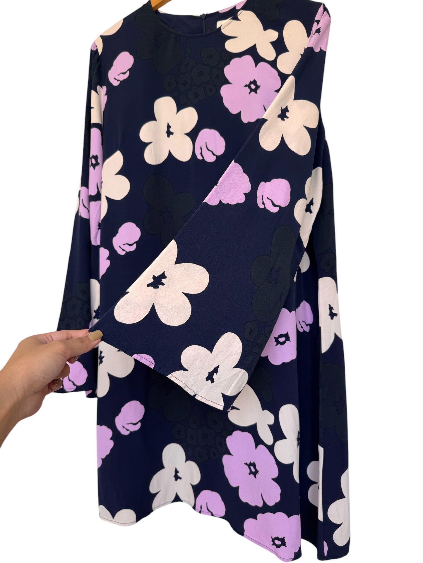 Marimekko Pilke Kevätalkoot Dress – Dark Navy Blue Floral