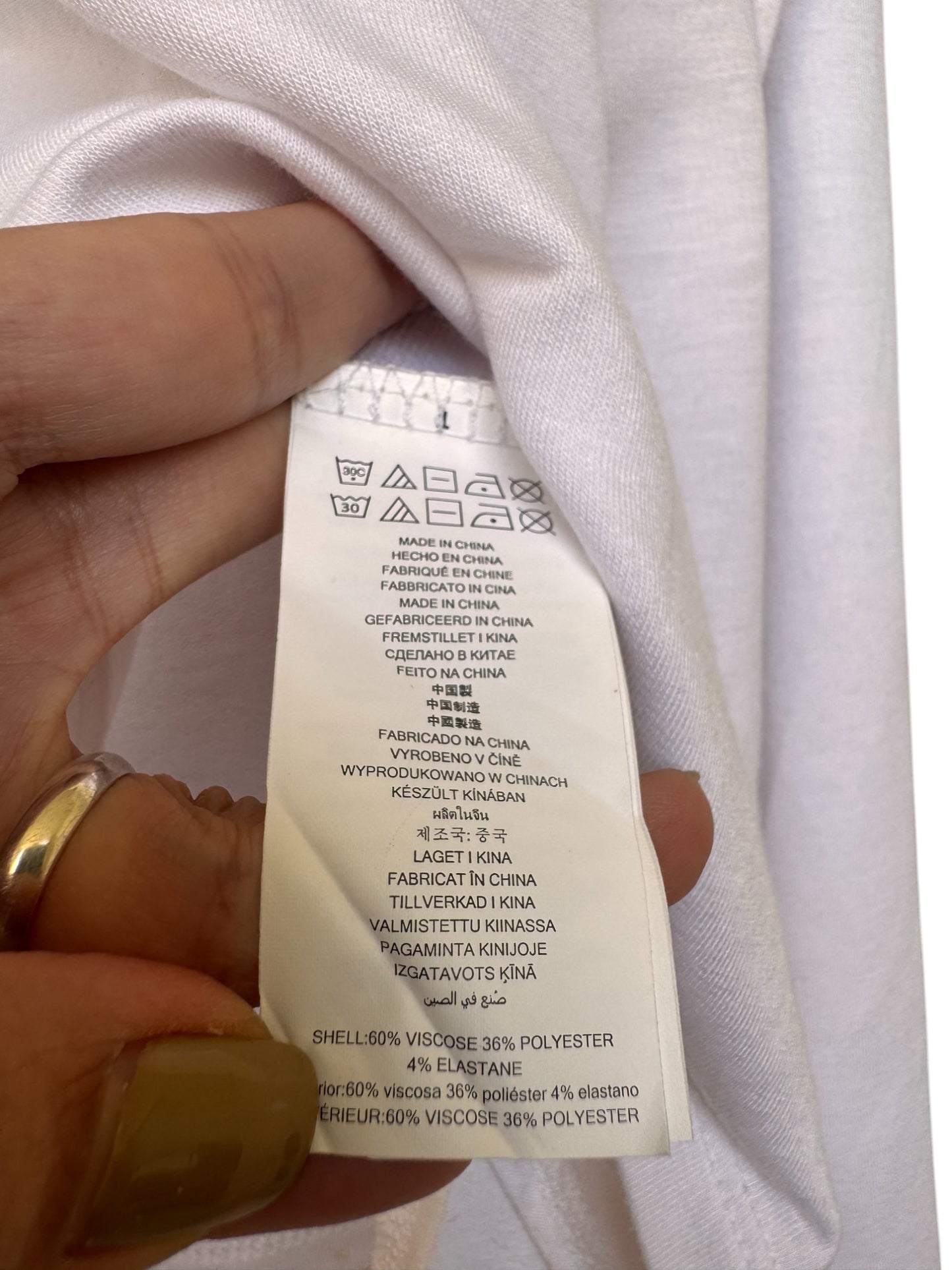 Michael Kors White Cold Shoulder Long Sleeve Logo Top