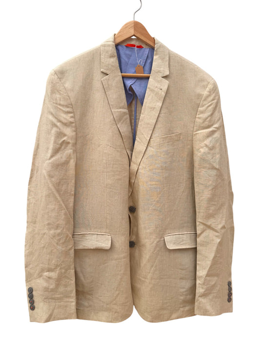 MONTEGO Men’s Beige Linen Tailored Office Jacket – Smart Lightweight Blazer