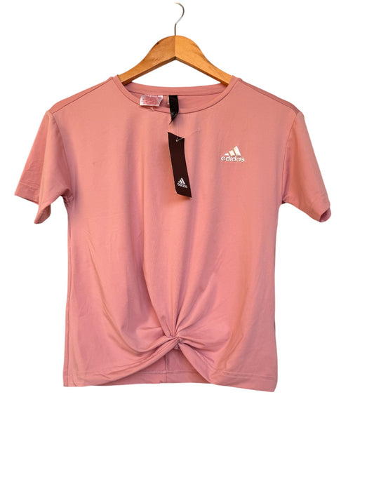 Adidas Pink Aero Dance Tee with Front Knot