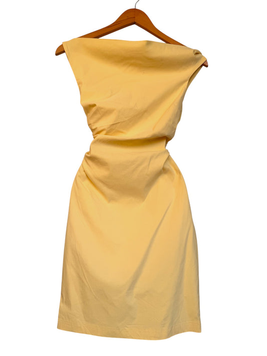 Glassons Butter Yellow Boat Neckline Bodycon Mini Dress