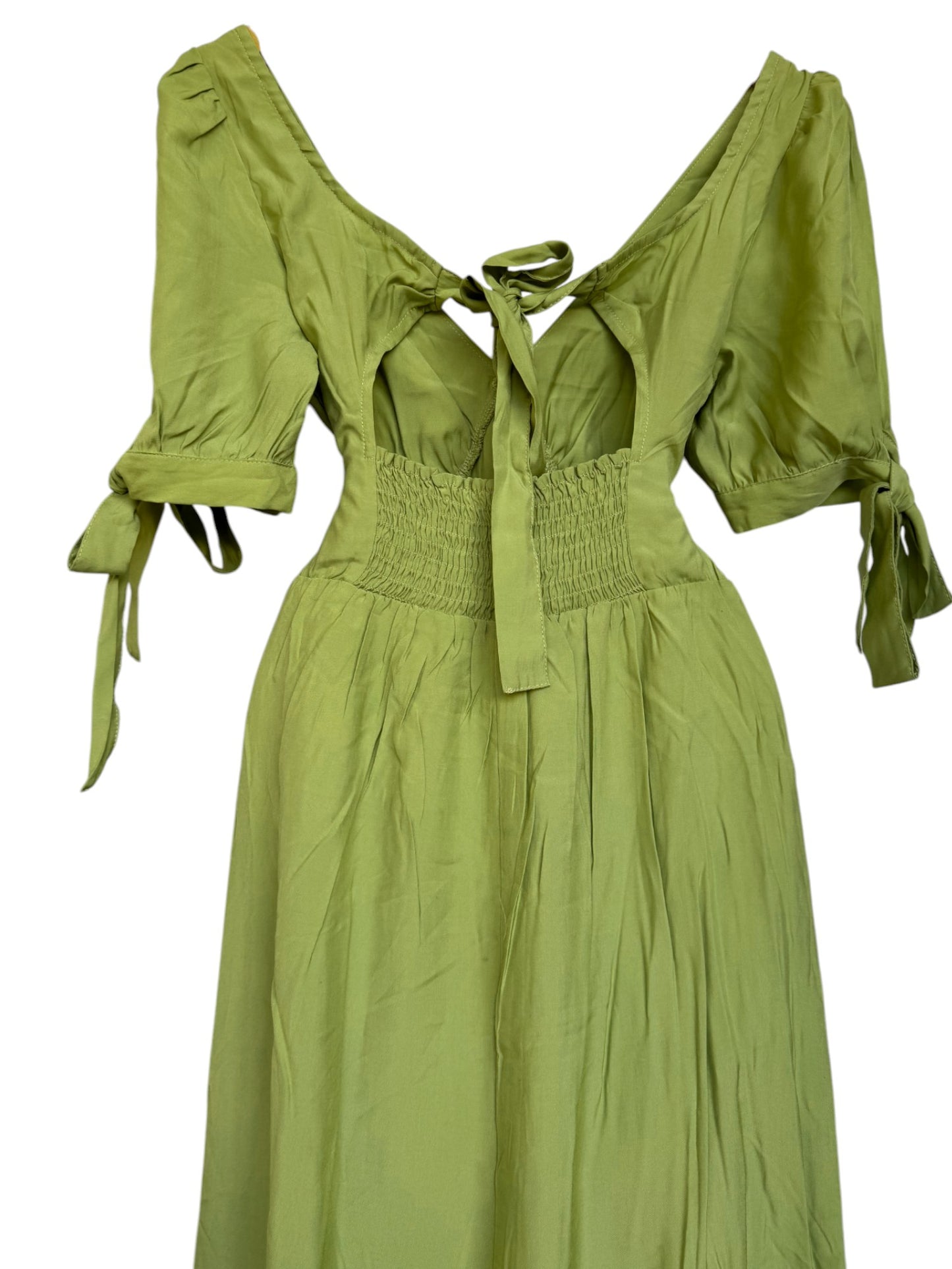 The Frolic Light Green Midi Dress – Elegant & Feminine