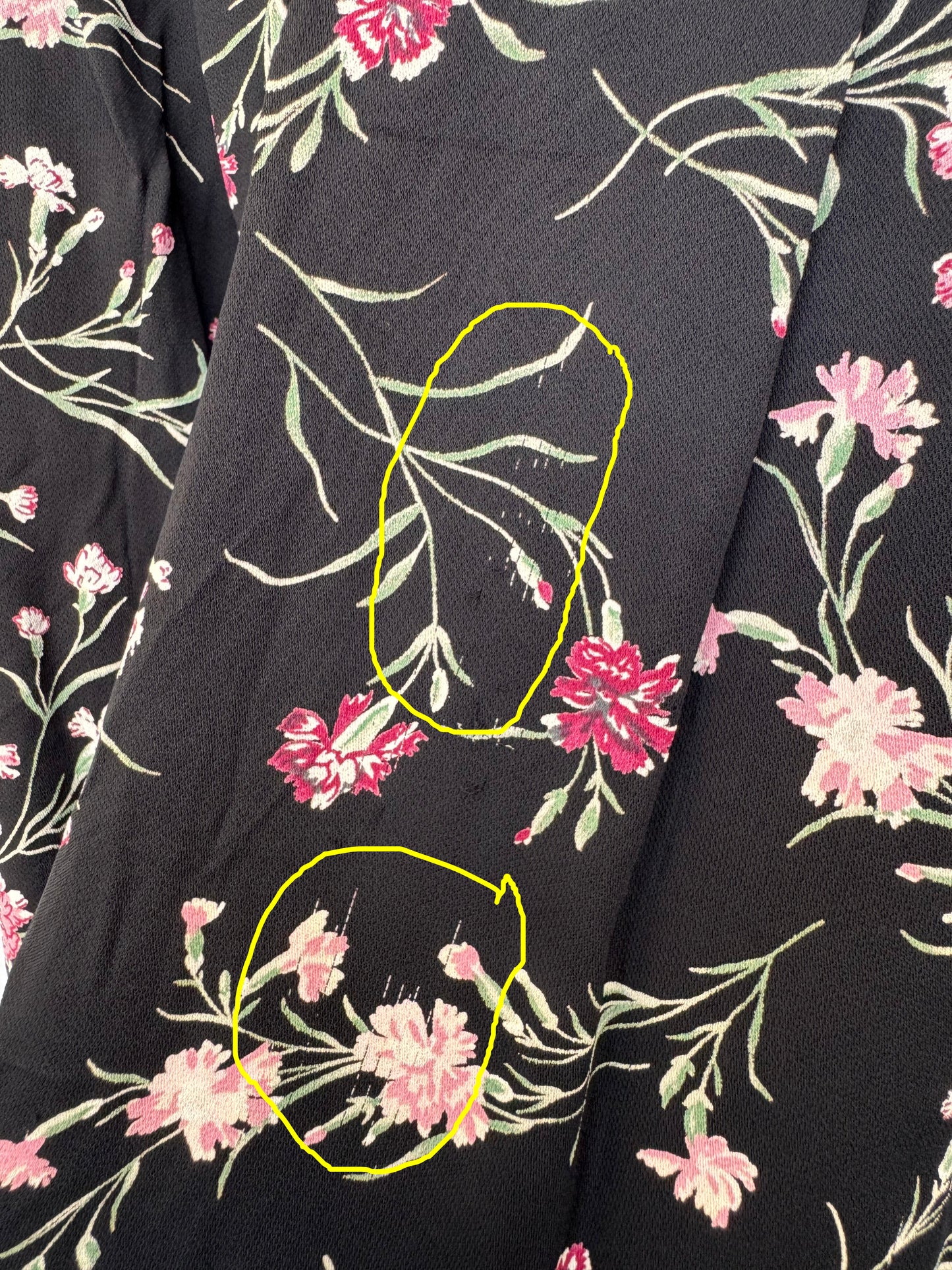 CUE Charming Black & Pink Floral A-Line Dress – Elegant & Timeless