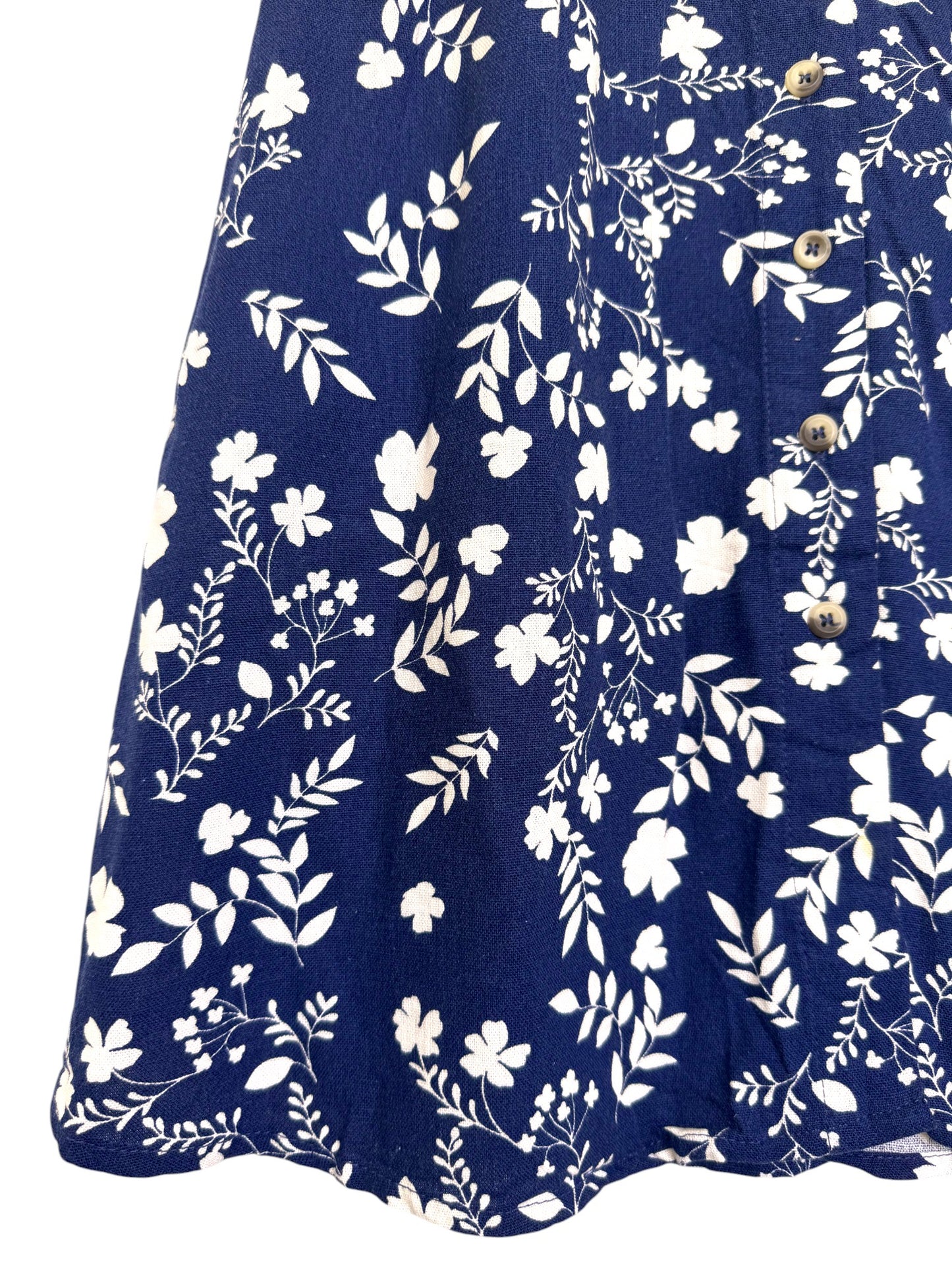 Dotti Navy Blue & White Floral Dress – Chic & Versatile