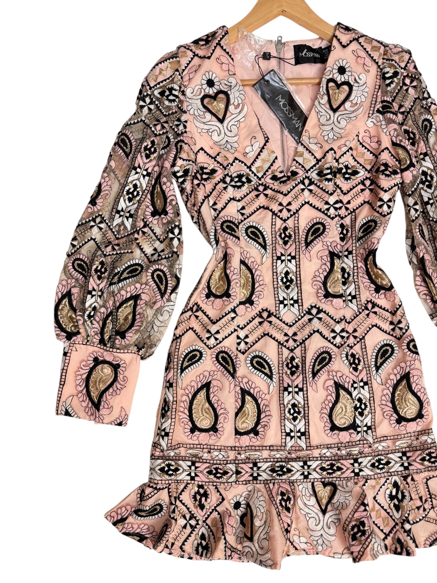 M0ssman "The Affirmation" Embroidered Mini Dress