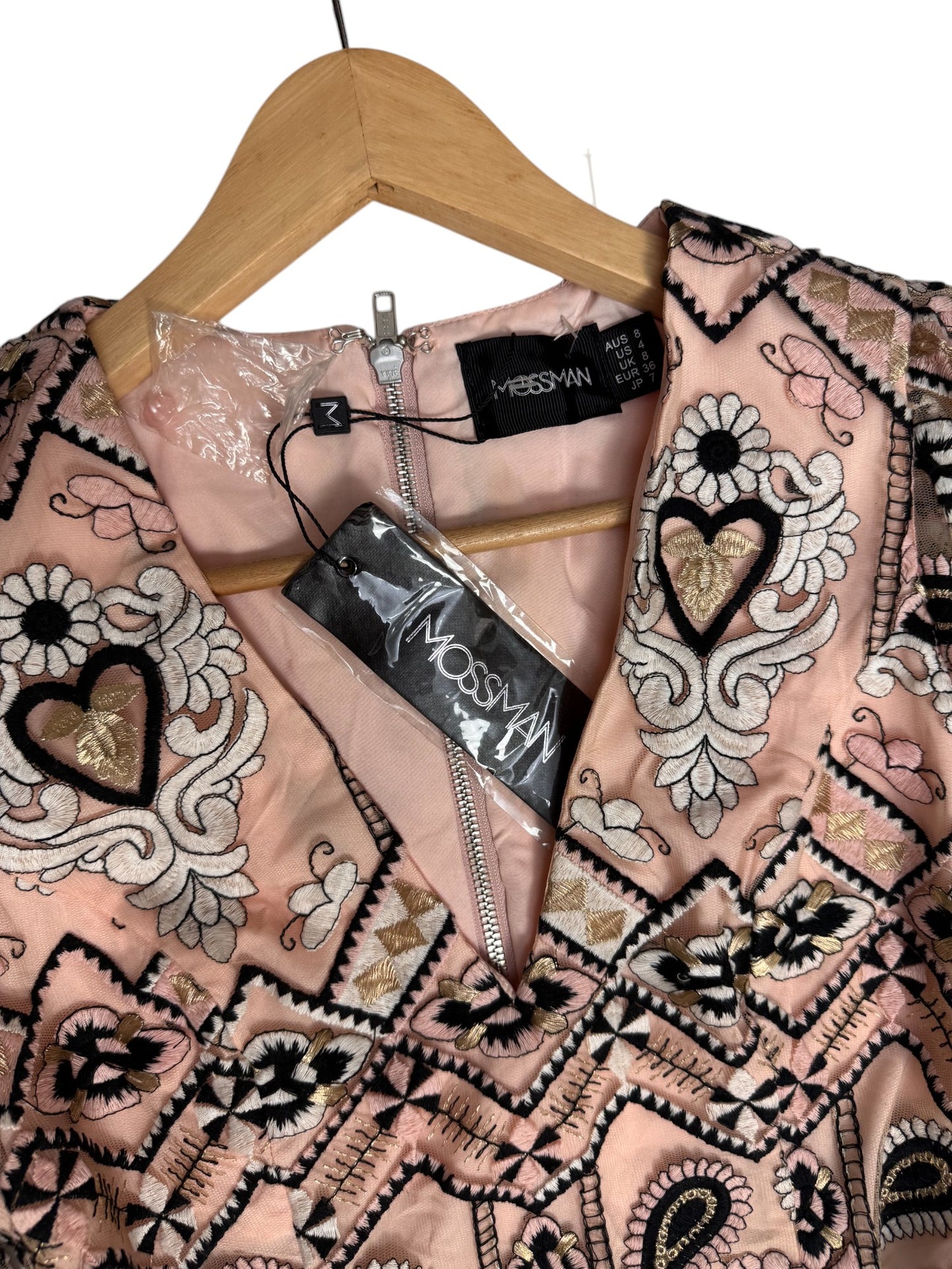 M0ssman "The Affirmation" Embroidered Mini Dress