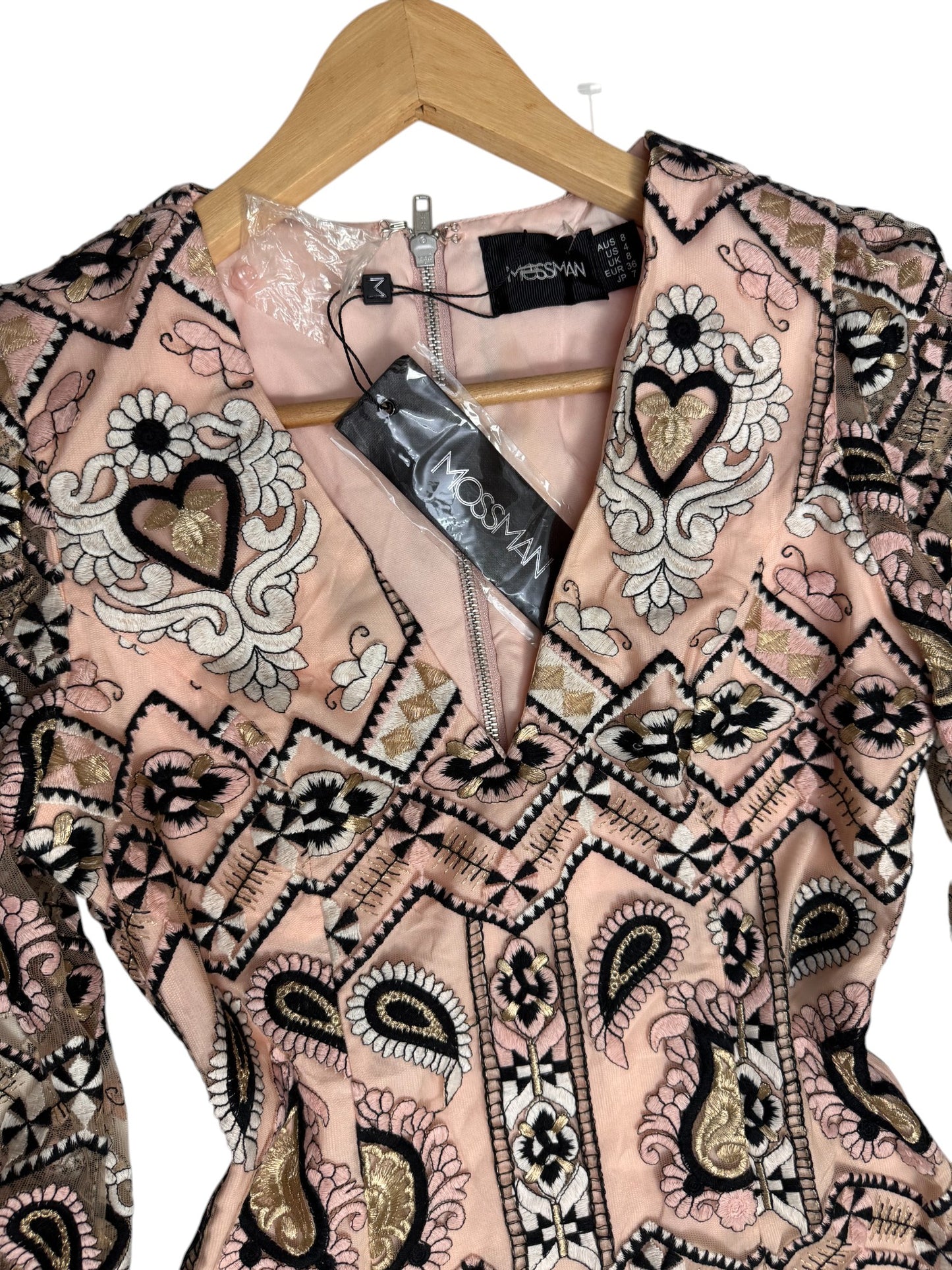 M0ssman "The Affirmation" Embroidered Mini Dress