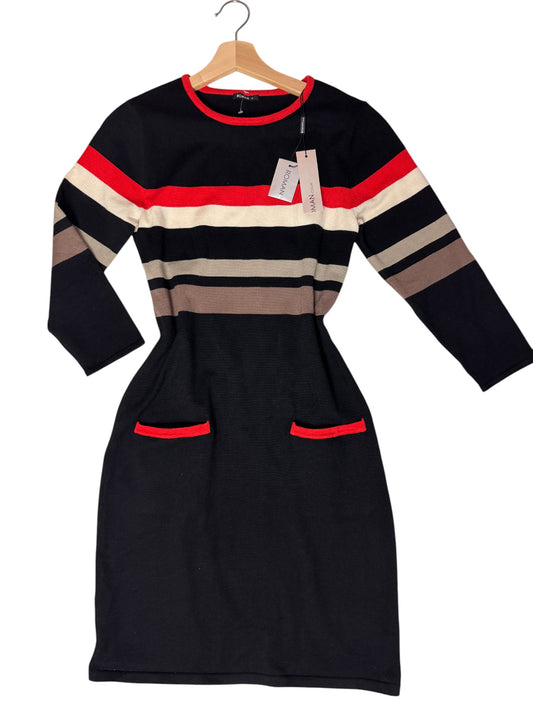 Roman Black Longline Contrast Stripe Jumper Dress – UK10