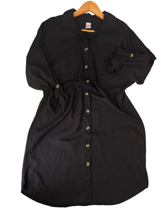 Anko Black Long Sleeve Shirt Dress – UK14
