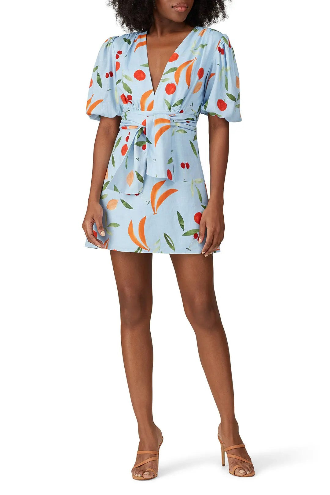 Finders Keepers Calypso Short Sleeve Summer Mini Dress - Floral