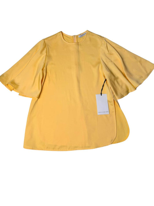 Camilla & Marc Original Yellow Satin Blouse with Bell Sleeves – Luxury Designer Find
