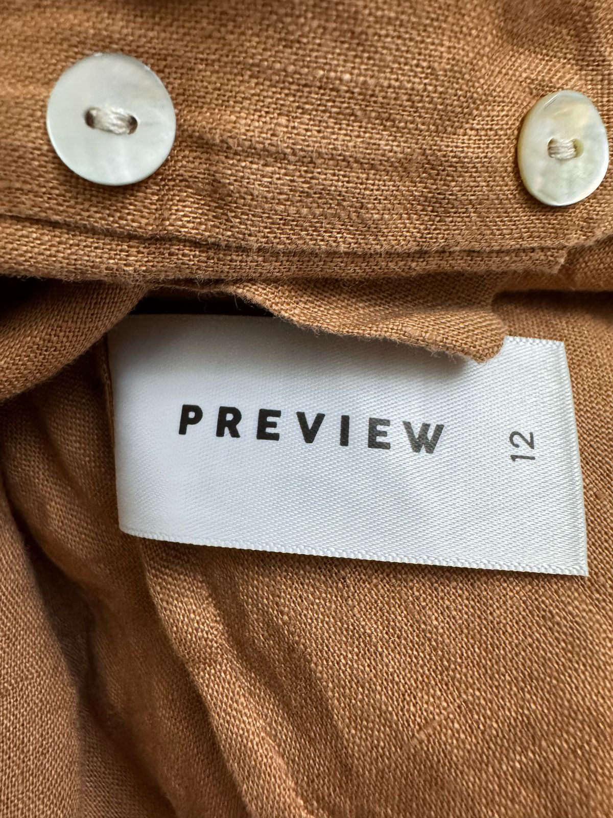 Linen Lantern Sleeve Button-Down Top | Preview
