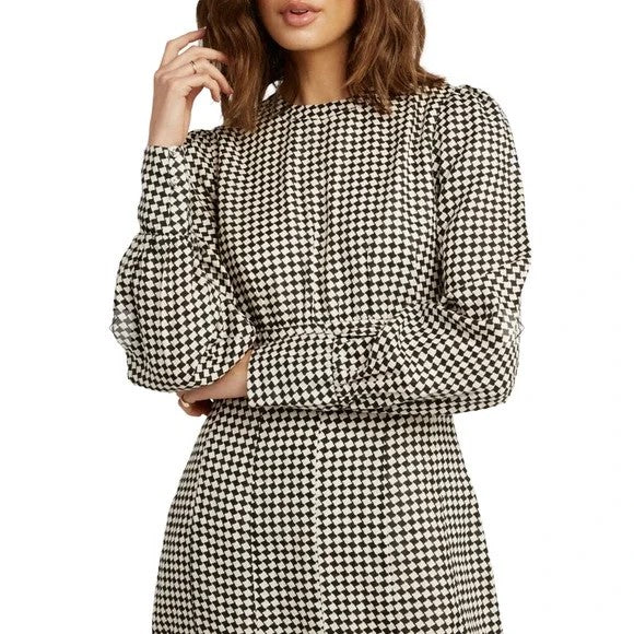DISSH Gaia Houndstooth Linen Cocktail Dress – Timeless Elegance & Luxury