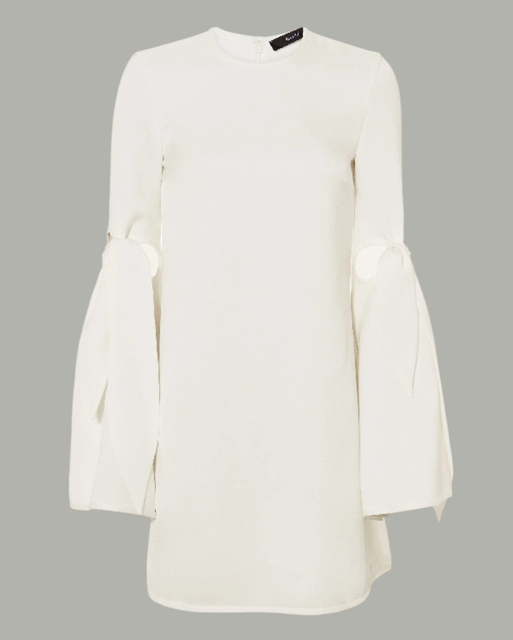 Ellery Chic White Tent Dress – Luxe with Statement Bell Tie Sleeves