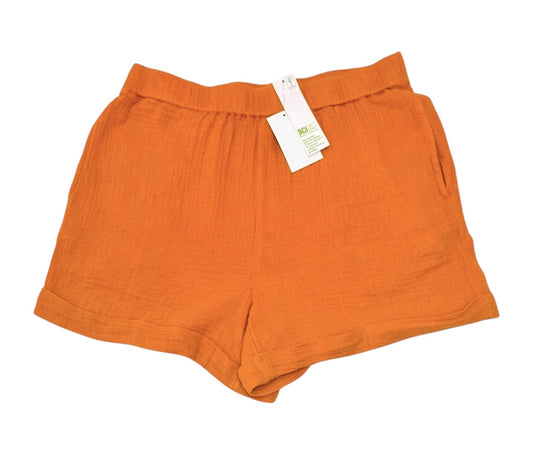 Yellow-Orange Cotton Muslin Shorts – Relaxed Summer Fit